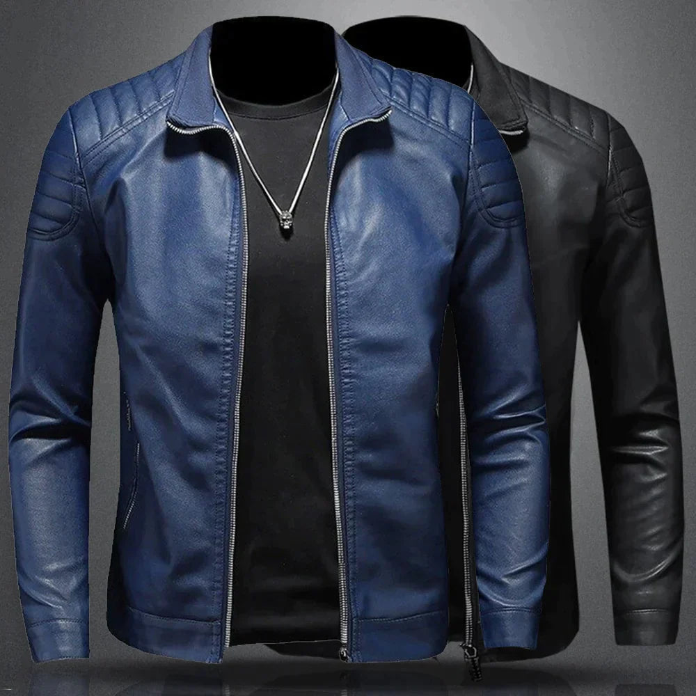 Enrico - Stylish Men's Leather Jacket with Convenient Pockets