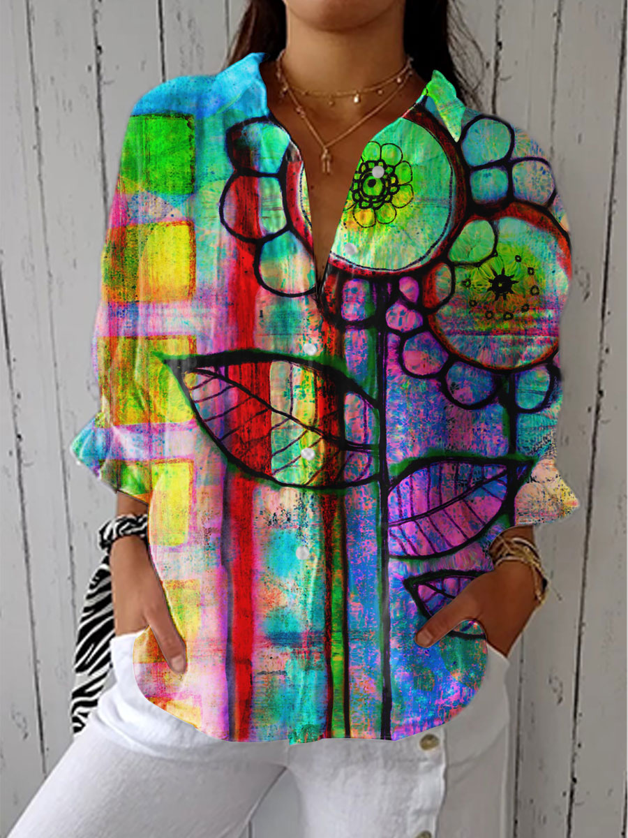 Fenna | Artistic Floral Blouse