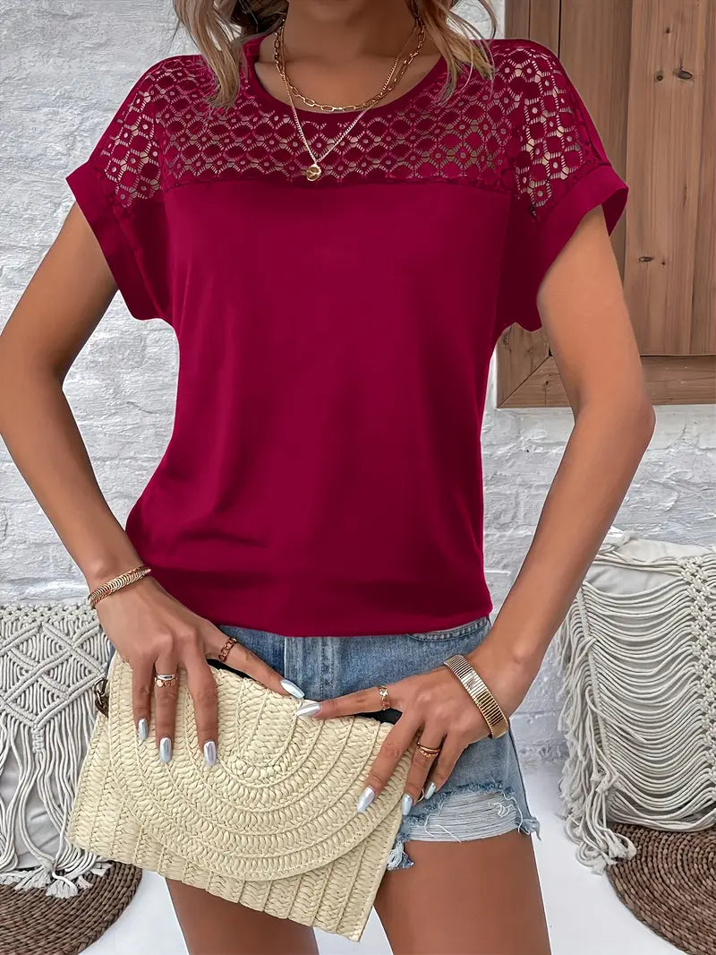 Talia™ - Casual Lace Batwing T-Shirt