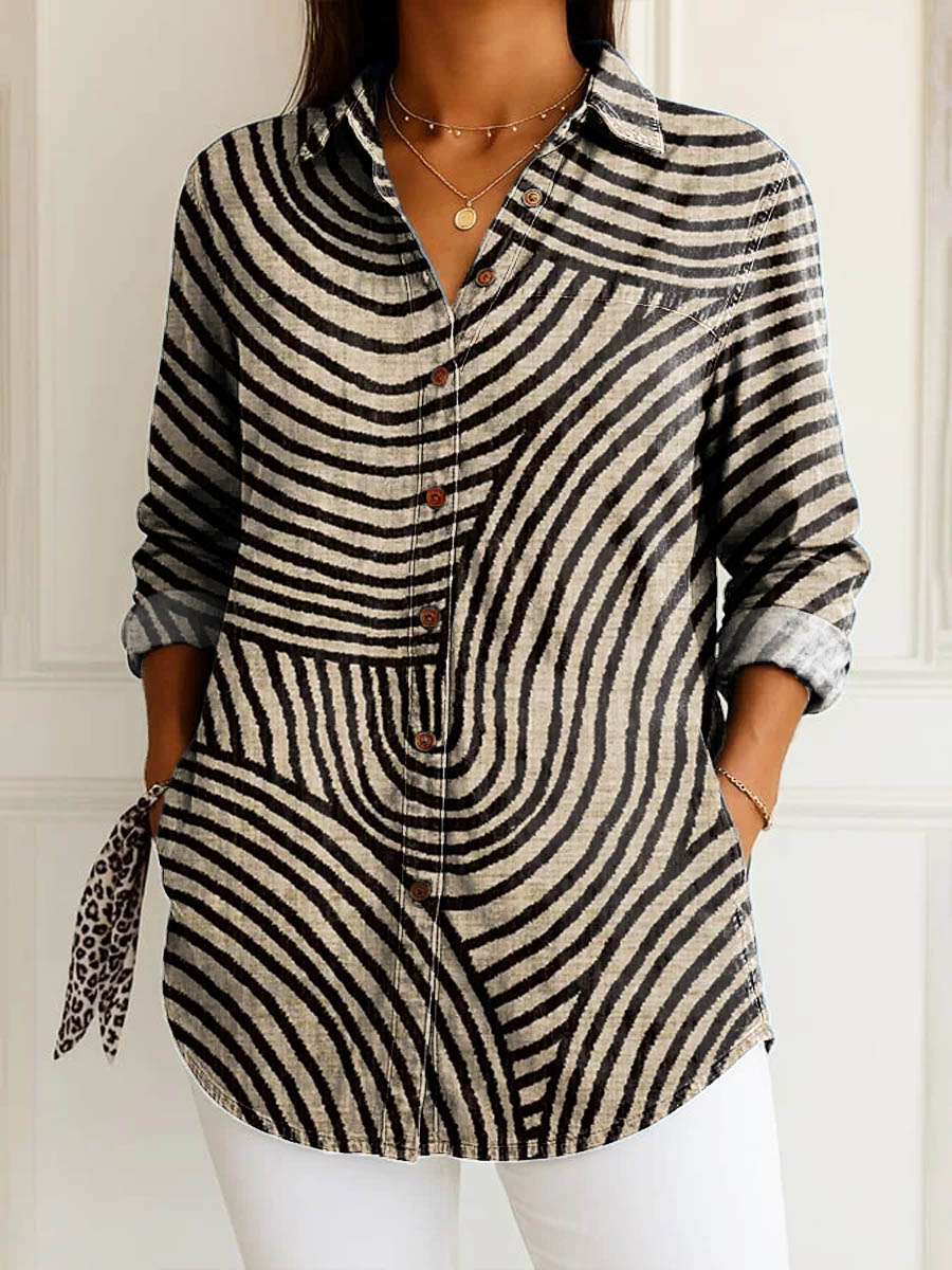 Ingrid™ - Spiraling Stripes Shirt