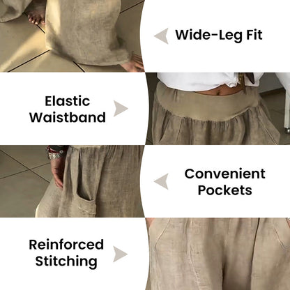 Lucy™ – Elastic Wide-Leg Trousers With Pockets