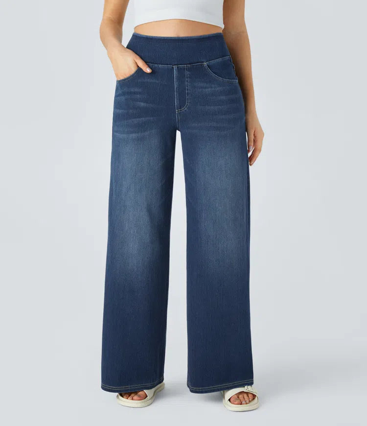 Quinn™ - High Waisted Wide Leg Jeans