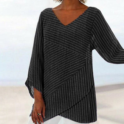 Serenya - Draped Stripe Top