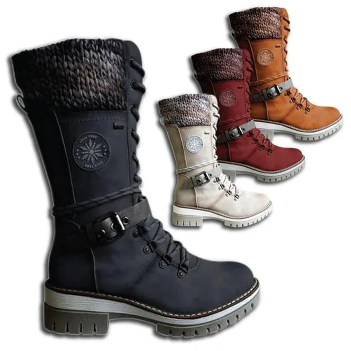 FrostLuxe™ - Waterproof Knee-Length Lace-Up Boots