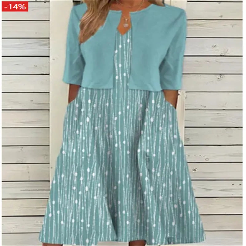 Elise™ - Floral Two-Piece Midi Dress