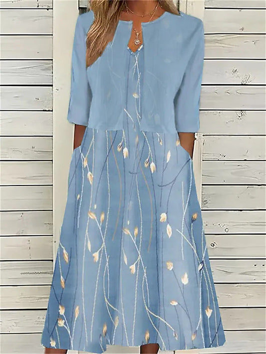 Elise™ - Floral Two-Piece Midi Dress