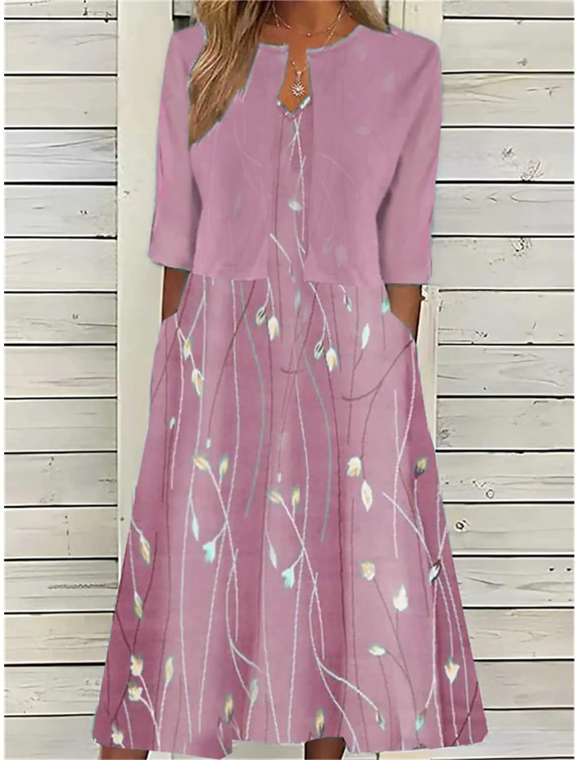 Elise™ - Floral Two-Piece Midi Dress