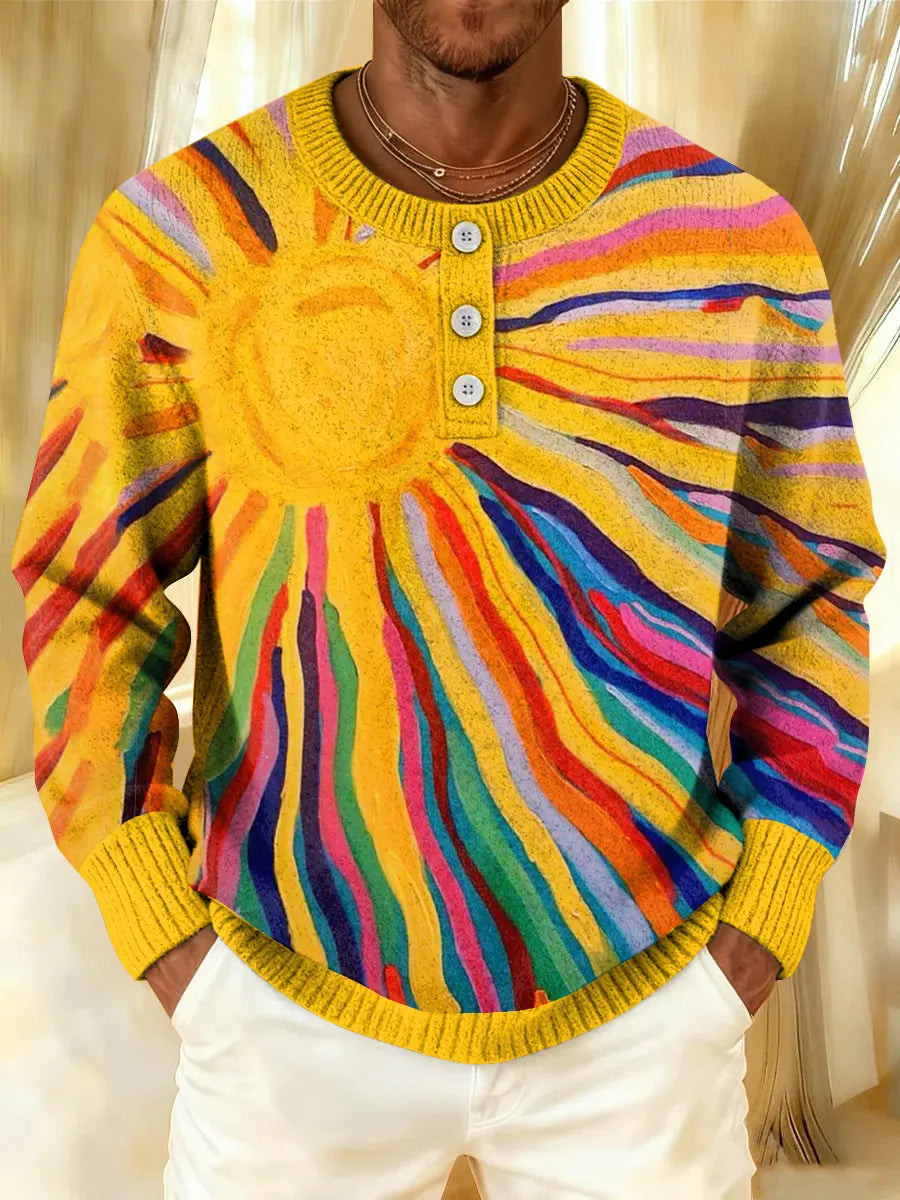 Charlie™ - Unisex Retro Hippie Sun Art Pullover