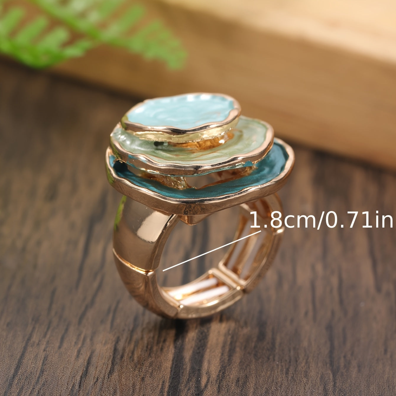 Three-Layered Boho Enamel Ring
