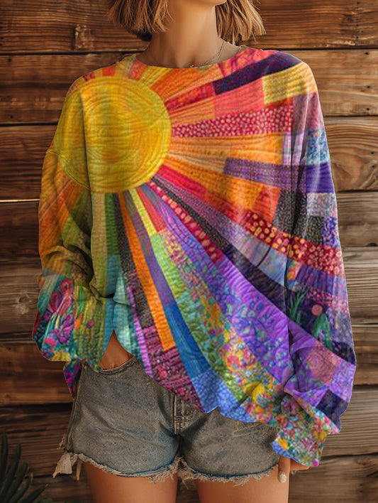 Sloane™ - Sun Collage Art Sweatshirt