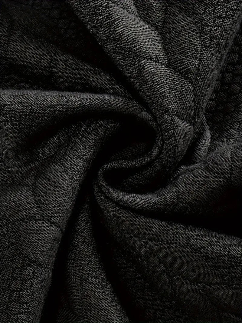 Brit & Boho™️ | Casual Jacquard Quarter-Zip Sweater