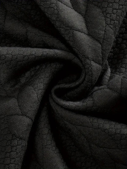 Brit & Boho™️ | Casual Jacquard Quarter-Zip Sweater