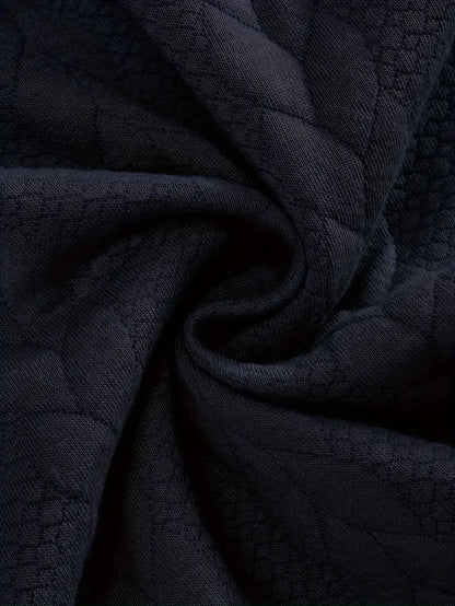 Brit & Boho™️ | Casual Jacquard Quarter-Zip Sweater