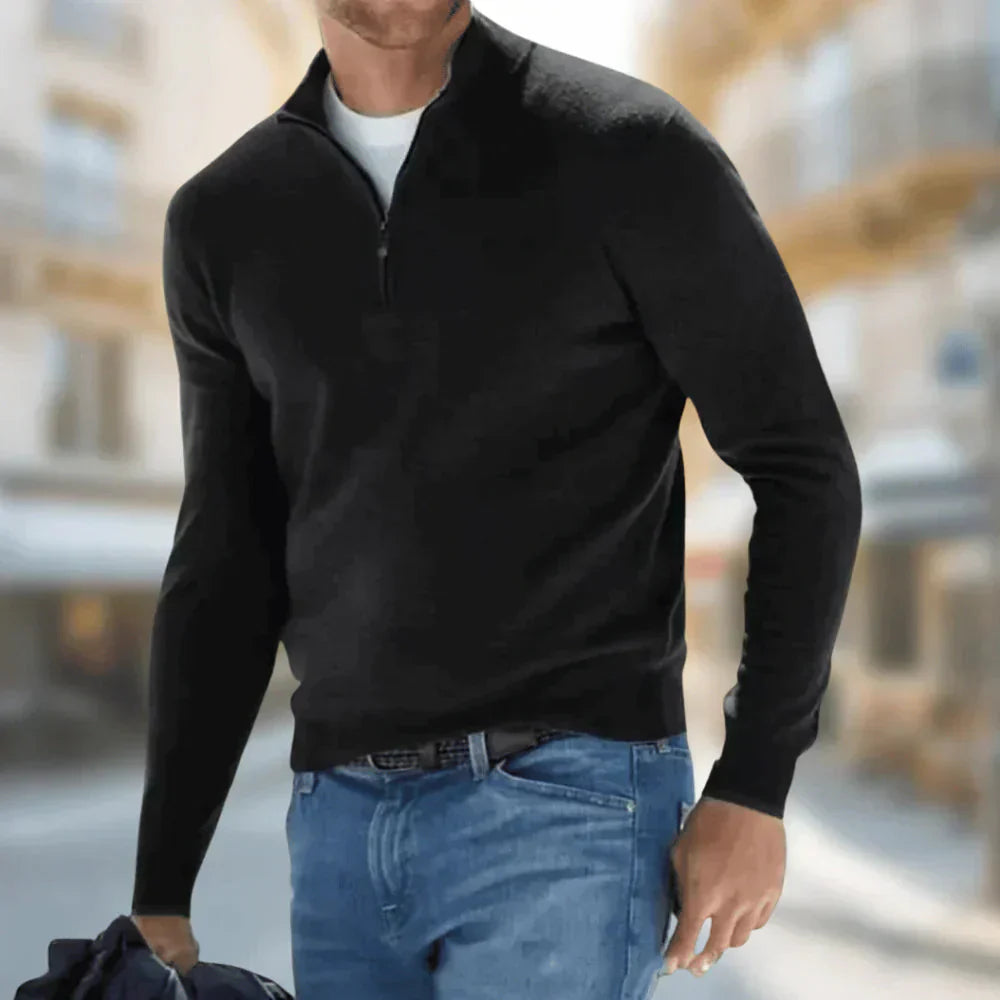 Brit & Boho™️ | Hudson - Men's Quarter-Zip Sweater