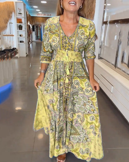 Ruth™ - Elegant Holiday V-Neck Dress