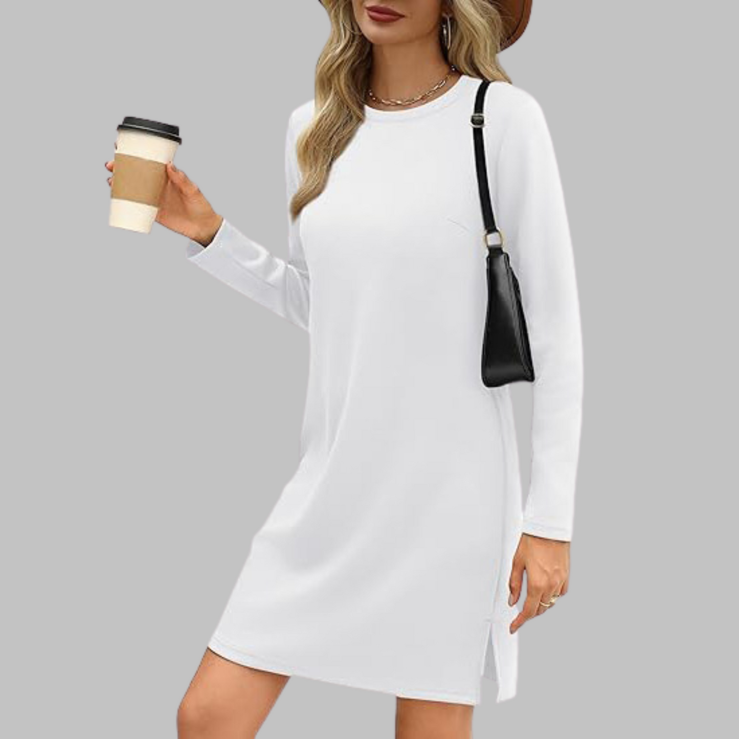 Talia™ – Casual Long Sleeve Round Neck Mini Dress