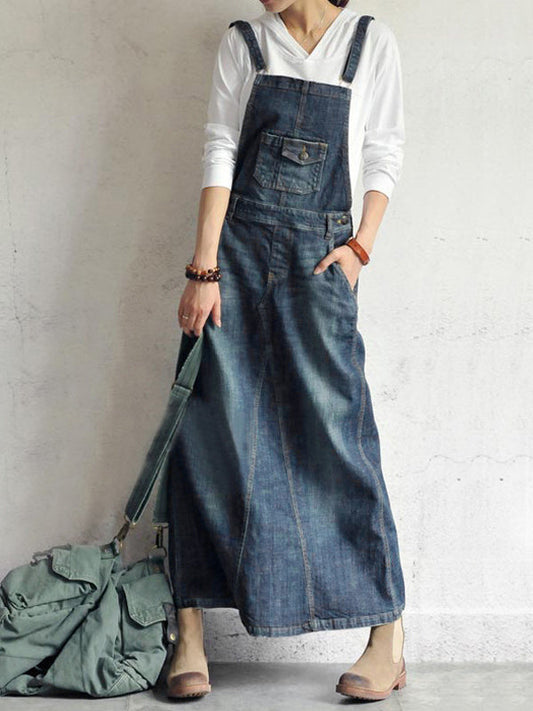 Demi™ - Casual Denim Overall Dress