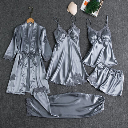 Luna™ - 5-Piece Satin Pajama Set