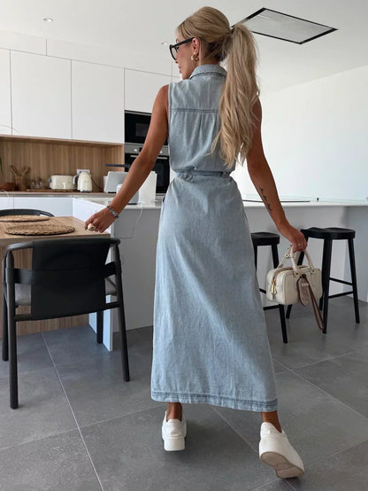 Diane™ - Denim Maxi Dress