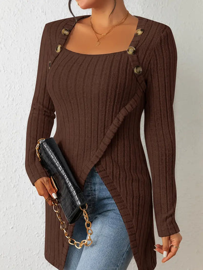 Julia™ - Trendy Ribbed Asymmetrical Top