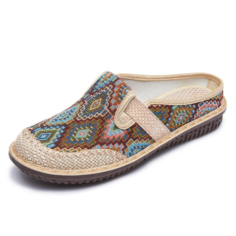 Rosie™ - Embroidered Linen Orthopedic Sandals