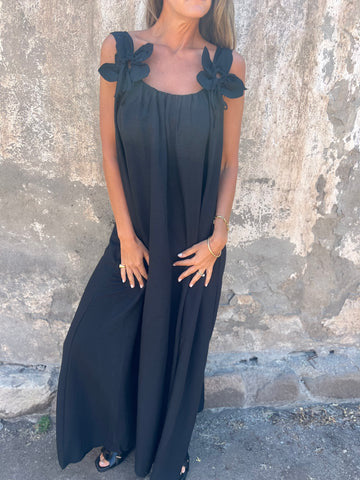 Stacey™ - Floral Dress with U-shaped Neckline