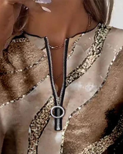 Jonah™ - Printed Vintage Half-Zip Sweatshirt