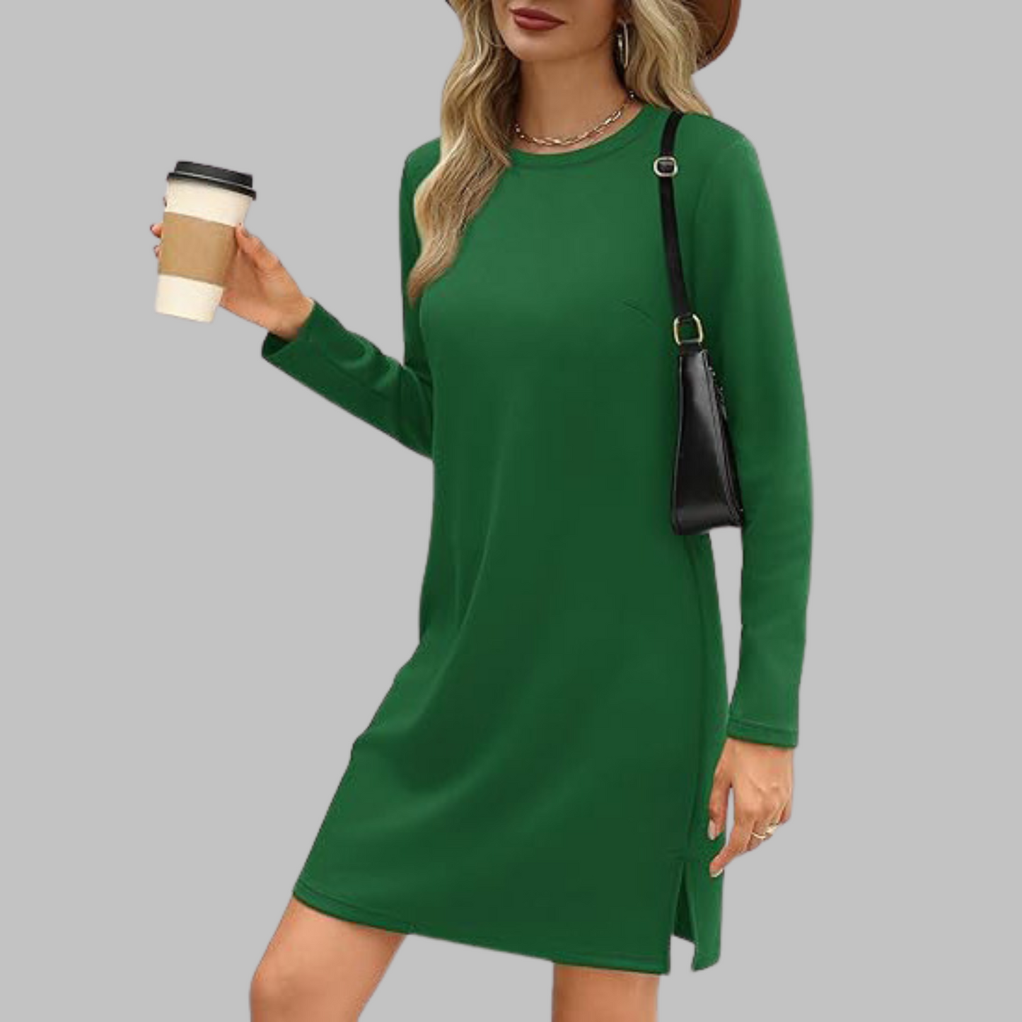 Talia™ – Casual Long Sleeve Round Neck Mini Dress