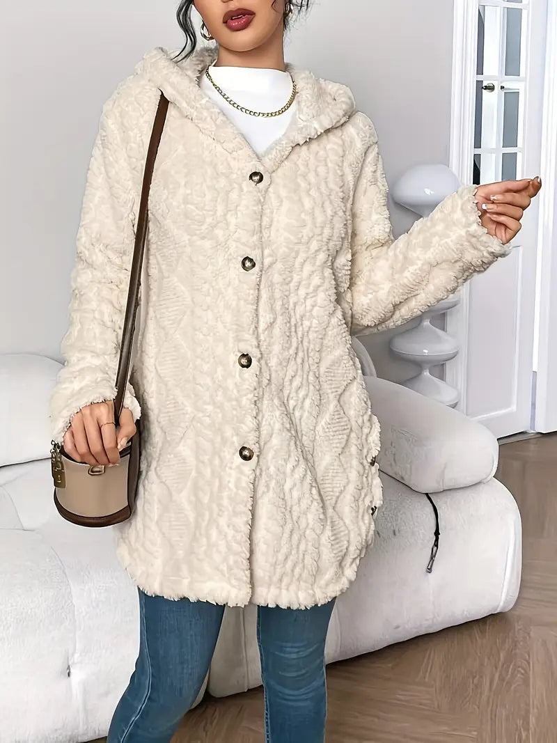 Chloe™ - Plush Hooded Cardigan