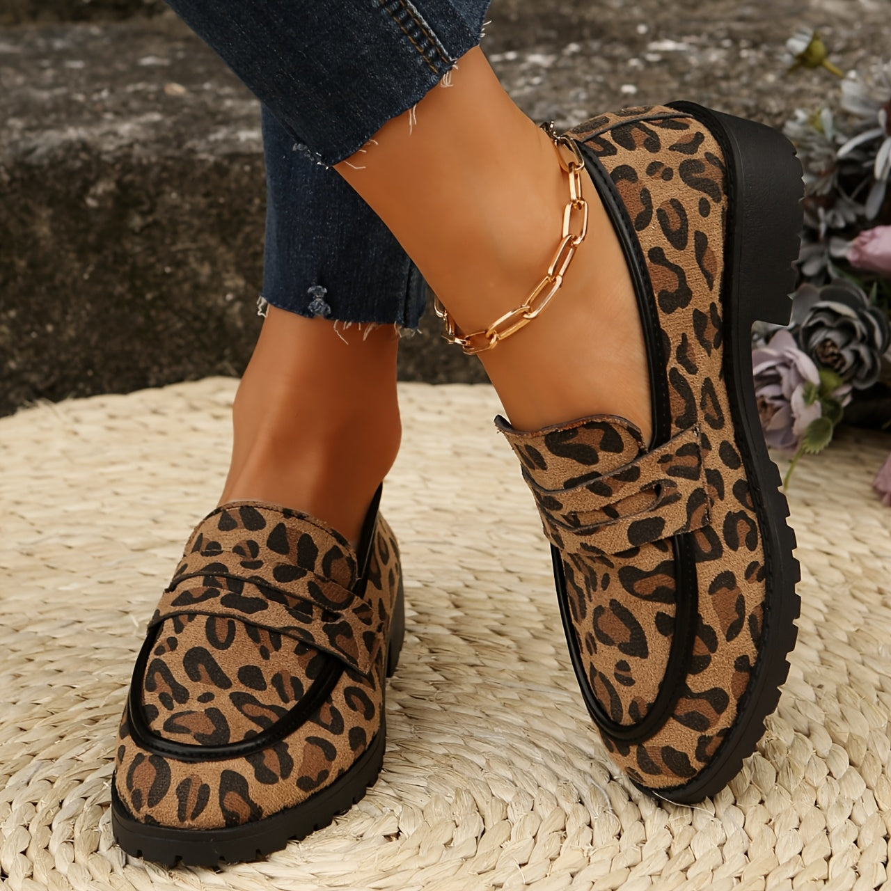 Maggie | Leopard Print Loafers