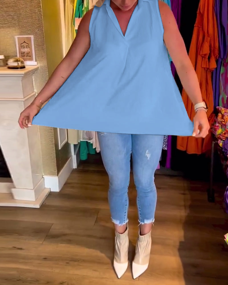 Alana™ - Timeless Ruffled Sleeveless Top