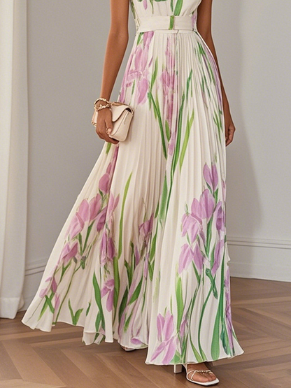 Mary™ - Elegant Pleated Maxi Dress