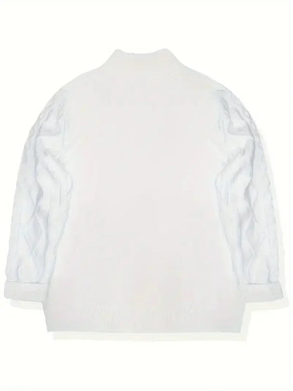 Brit & Boho™️ | Viscose Blend Knit Quarter Zip