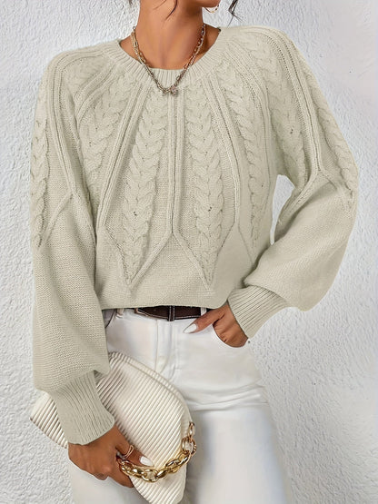 Jane™ - Elegant Long Sleeved Knit Pullover Sweater
