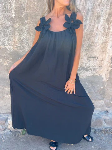 Stacey™ - Floral Dress with U-shaped Neckline