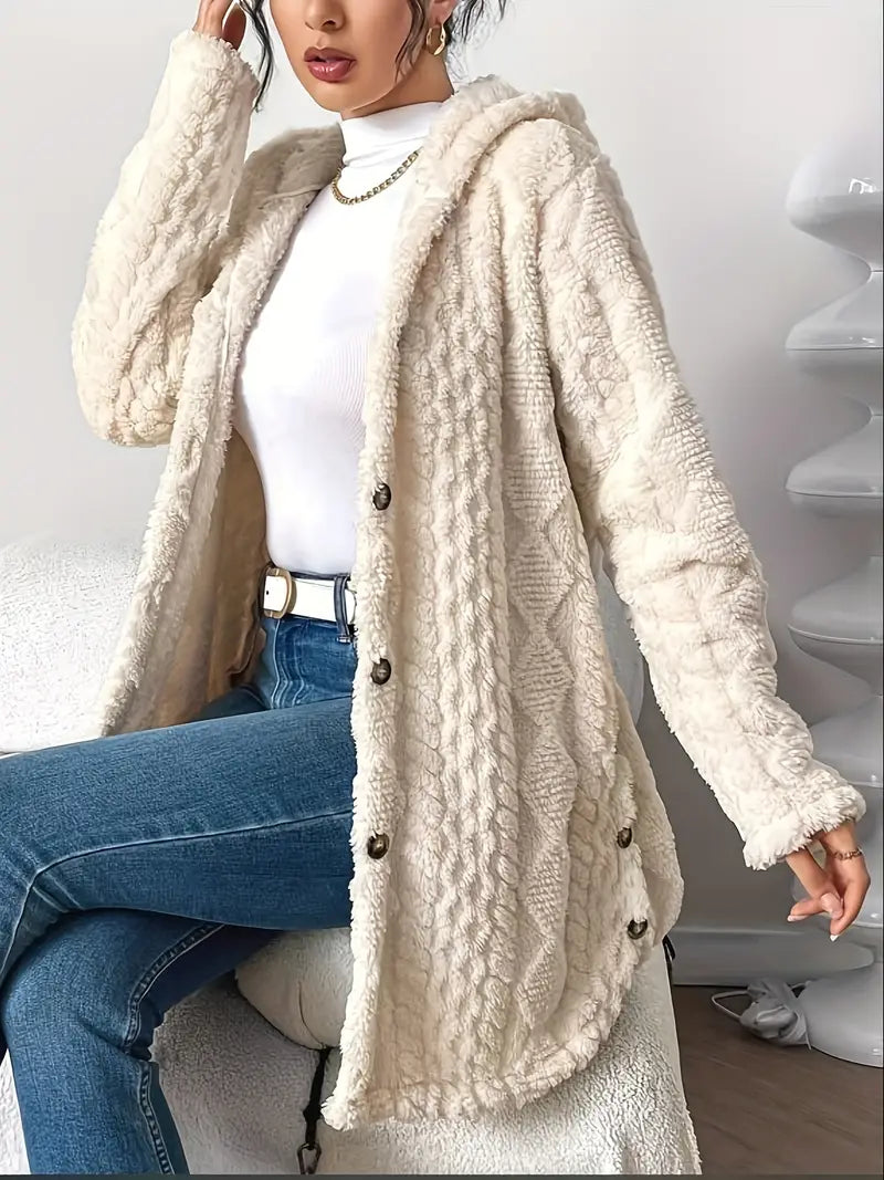 Chloe™ - Plush Hooded Cardigan