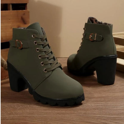 Mina™ - Stylish Lace-Up Ankle Boots