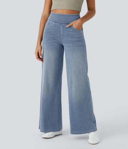 Quinn™ - High Waisted Wide Leg Jeans