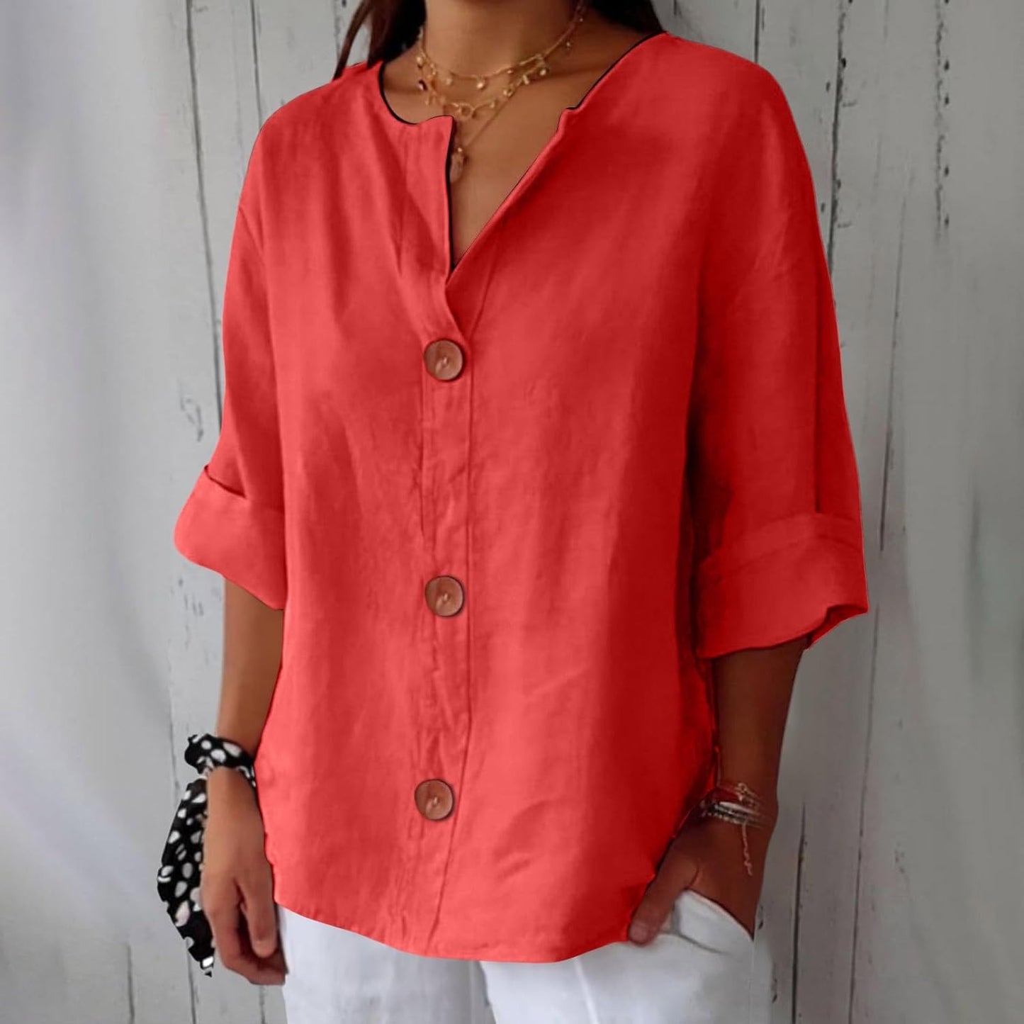 Clara™ - Casual Linen Blouse