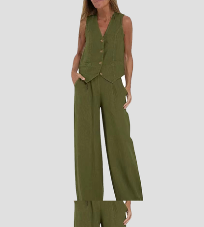 Ella | Vest Wide Pants Set (Almost Sold Out)