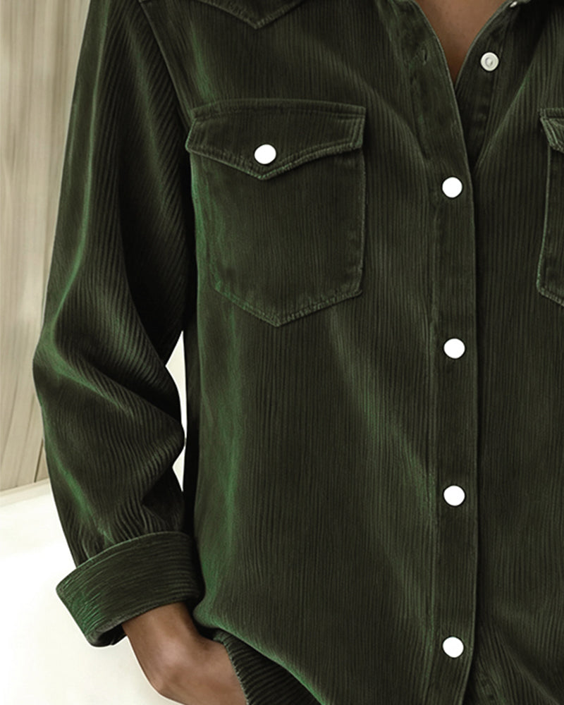 Lyra™ - Classic Long Sleeve Shirt with Notch Collar