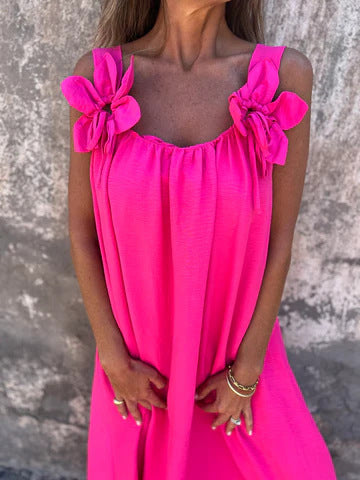 Stacey™ - Floral Dress with U-shaped Neckline