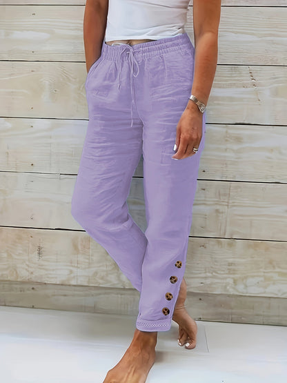 Lana™ - Slim Straight Cotton Pants