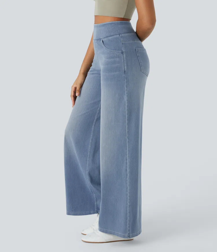 Quinn™ - High Waisted Wide Leg Jeans