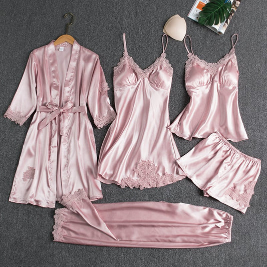 Luna™ - 5-Piece Satin Pajama Set