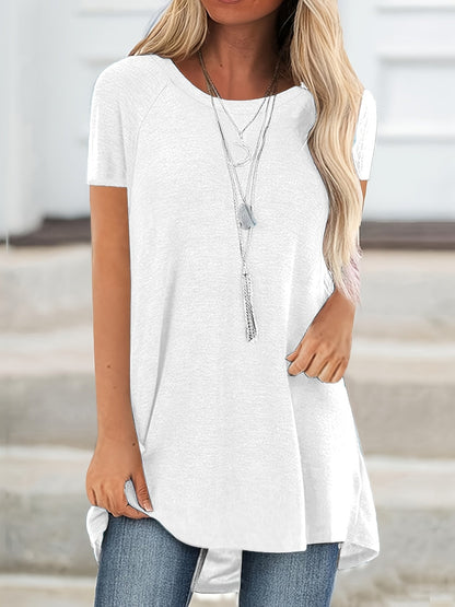 Faye™ - Casual Longline Crew Neck T-Shirt