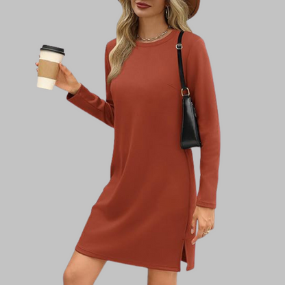 Talia™ – Casual Long Sleeve Round Neck Mini Dress