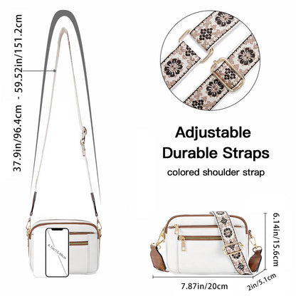 Erikka | Elegant crossbody bag with patterned adjustable strap