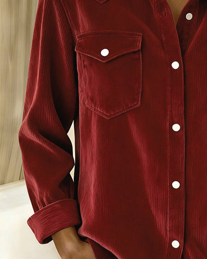 Lyra™ - Classic Long Sleeve Shirt with Notch Collar