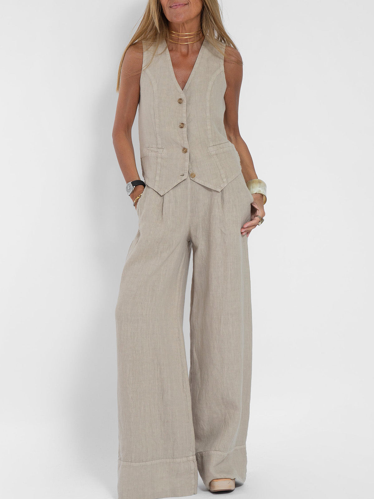 Ella | Vest Wide Pants Set (Almost Sold Out)